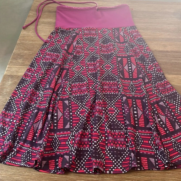 Prana USA Solana Convertible Halter Strapless Dress Geometric Magenta Large. - Picture 3 of 9